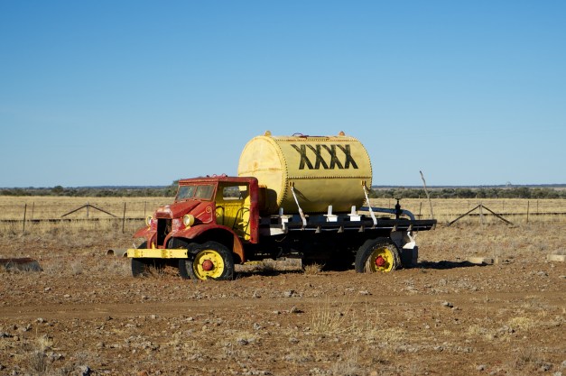 Beer truck on the road to Longreach